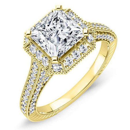 Wallflower Princess Diamond Engagement Ring (Lab Grown Igi Cert) yellowgold