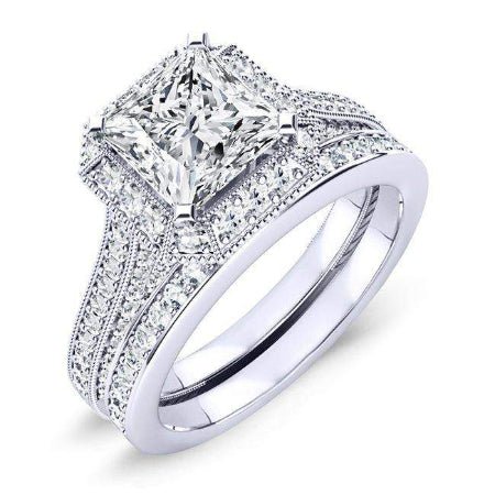 2.00 ct - Wallflower - Princess Moissanite Bridal Set