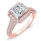 Wallflower Princess Moissanite Engagement Ring rosegold