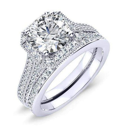 Wallflower Round Diamond Bridal Set (Lab Grown Igi Cert) whitegold