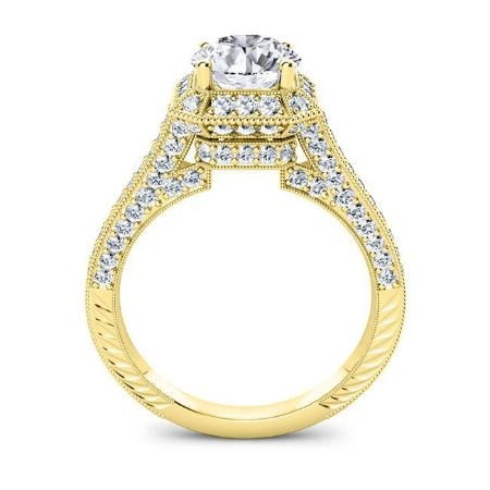 Wallflower Round Diamond Engagement Ring (Lab Grown Igi Cert) yellowgold