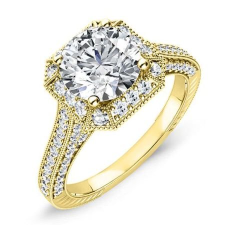 Wallflower Round Moissanite Bridal Set yellowgold