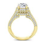 Wallflower Round Moissanite Bridal Set yellowgold