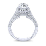 Wallflower Round Moissanite Engagement Ring whitegold