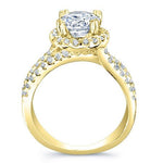 Waterlily Round Diamond Engagement Ring (Lab Grown Igi Cert) yellowgold