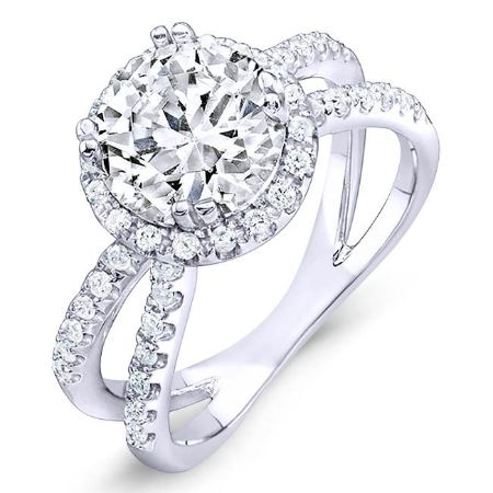 5.00 ct - Waterlily - Round Lab Diamond Engagement Ring (IGI Certified)