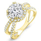 Waterlily Round Moissanite Engagement Ring yellowgold