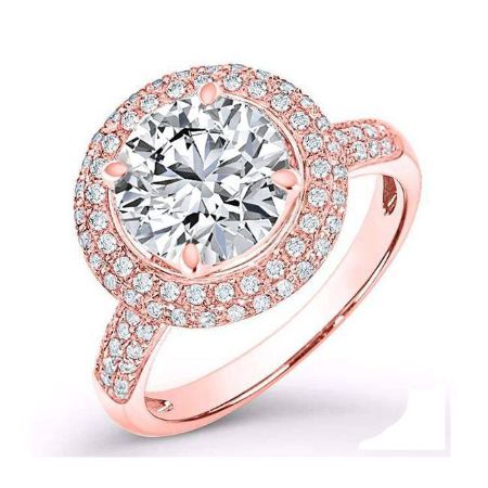 Winterberry Diamond Matching Band Only (engagement Ring Not Included) For Ring With Round Center rosegold