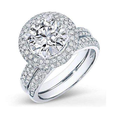 Winterberry Moissanite Matching Band Only (engagement Ring Not Included) For Ring With Round Center whitegold