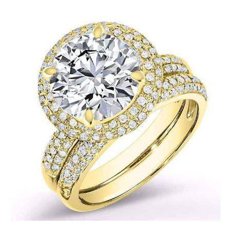 Winterberry Round Diamond Bridal Set (Lab Grown Igi Cert) yellowgold