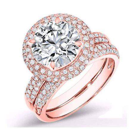 Winterberry Round Diamond Bridal Set (Lab Grown Igi Cert) rosegold