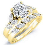 Wisteria Cushion Diamond Bridal Set (Lab Grown Igi Cert) yellowgold