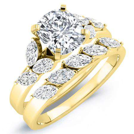 Wisteria Cushion Moissanite Bridal Set yellowgold