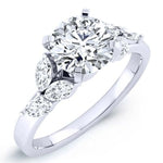 Wisteria Moissanite Matching Band Only (engagement Ring Not Included) For Ring With Round Center whitegold