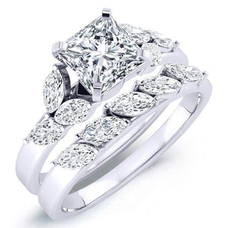 Wisteria Princess Moissanite Bridal Set whitegold