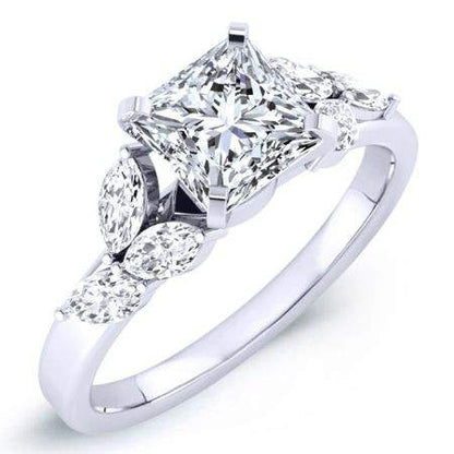 Wisteria Princess Moissanite Engagement Ring whitegold