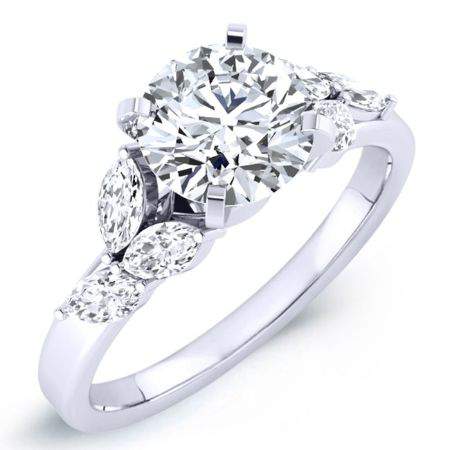 Wisteria Round Diamond Engagement Ring (Lab Grown Igi Cert) whitegold