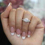 Wisteria Round Moissanite Engagement Ring whitegold