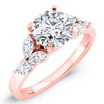 Wisteria Round Moissanite Engagement Ring rosegold