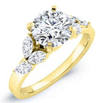 Wisteria Round Moissanite Engagement Ring yellowgold