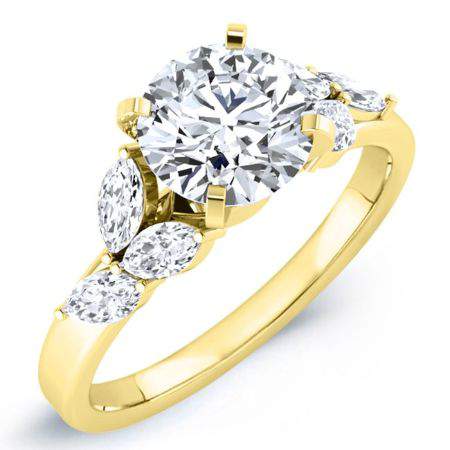 Wisteria Round Moissanite Engagement Ring yellowgold