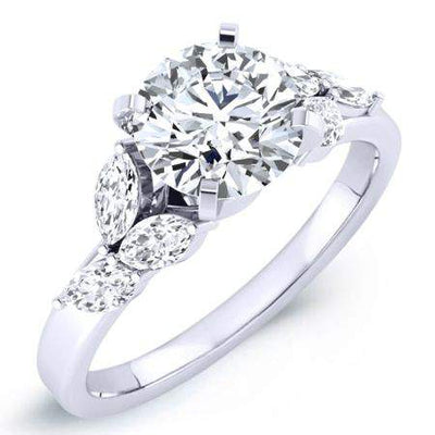 Wisteria Round Diamond Engagement Ring (Lab Grown Igi Cert) whitegold