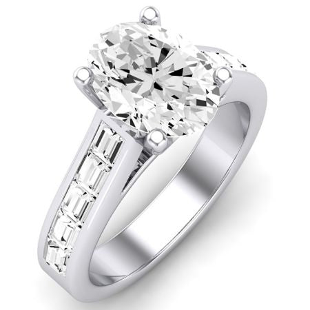 Yarrow Diamond Matching Band Only (engagement Ring Not Included) For Ring With Oval Center whitegold