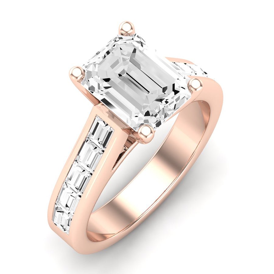 Yarrow Emerald Diamond Engagement Ring (Lab Grown Igi Cert) rosegold