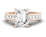 Yarrow Emerald Diamond Engagement Ring (Lab Grown Igi Cert) rosegold