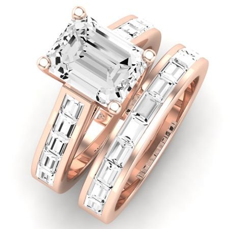 Yarrow Emerald Diamond Bridal Set (Lab Grown Igi Cert) rosegold