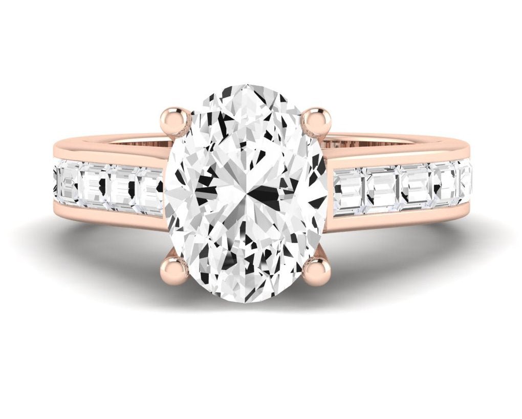 Yarrow Oval Diamond Engagement Ring (Lab Grown Igi Cert) rosegold