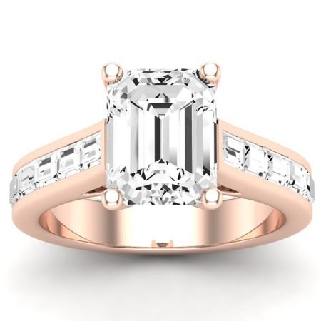 Yarrow Moissanite Matching Band Only (engagement Ring Not Included) For Ring With Emerald Center rosegold