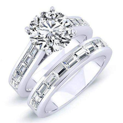 Yarrow Moissanite Matching Band Only (engagement Ring Not Included) For Ring With Round Center whitegold