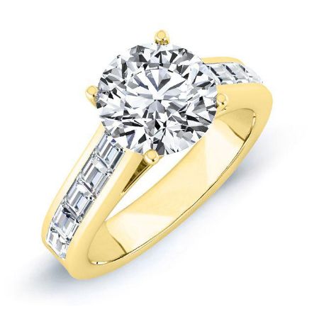 Yarrow Moissanite Matching Band Only (engagement Ring Not Included) For Ring With Round Center yellowgold