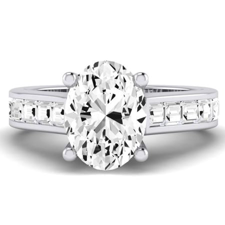 Yarrow Moissanite Matching Band Only (engagement Ring Not Included) For Ring With Oval Center whitegold