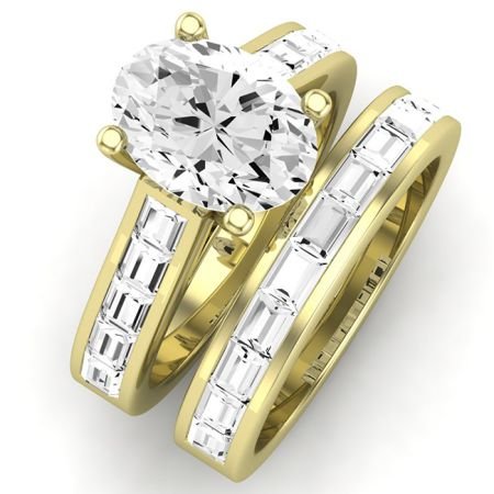 Yarrow Moissanite Matching Band Only (engagement Ring Not Included) For Ring With Oval Center yellowgold