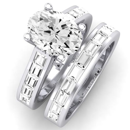 Yarrow Oval Moissanite Bridal Set whitegold