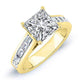 Yarrow Princess Moissanite Engagement Ring yellowgold