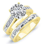Yarrow Round Moissanite Bridal Set yellowgold