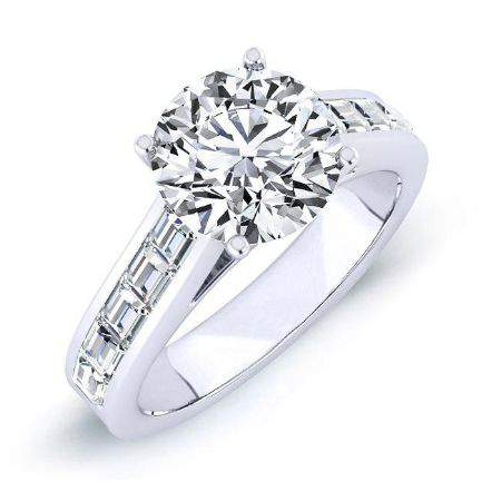 Yarrow Round Moissanite Engagement Ring whitegold