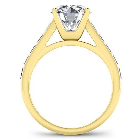 Yarrow Round Moissanite Engagement Ring yellowgold