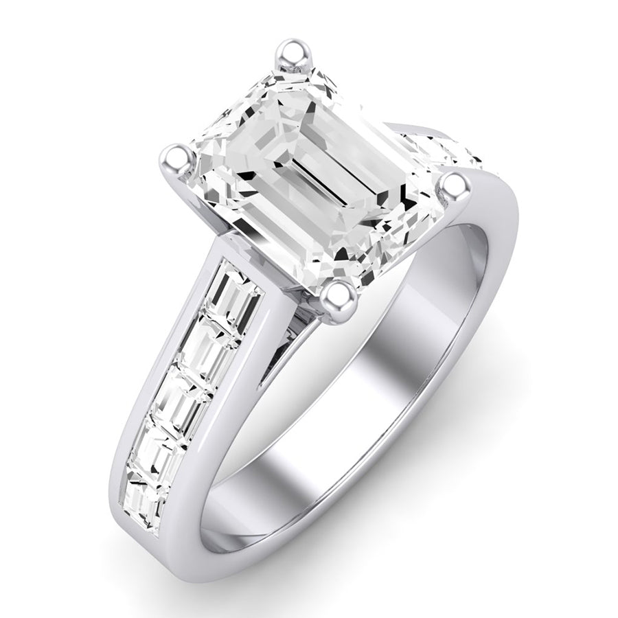 Yarrow Emerald Diamond Engagement Ring (Lab Grown Igi Cert) whitegold