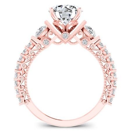 Belle Diamond Matching Band Only (engagement Ring Not Included) For Ring With Round Center rosegold
