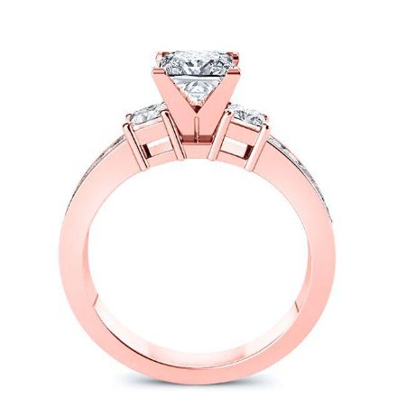 Yellow Bell Diamond Matching Band Only (engagement Ring Not Included) For Ring With Princess Center rosegold