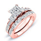 Yellow Bell - 1.7ct Princess Diamond Bridal Set (Lab Grown Igi Cert) rosegold