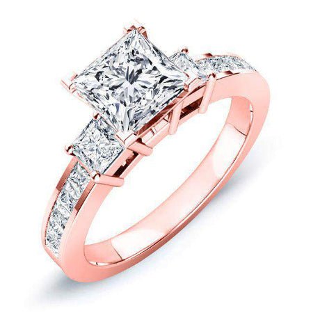 Yellow Bell Princess Diamond Engagement Ring (Lab Grown Igi Cert) rosegold