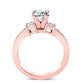 Yellow Bell Moissanite Matching Band Only (engagement Ring Not Included) For Ring With Cushion Center rosegold