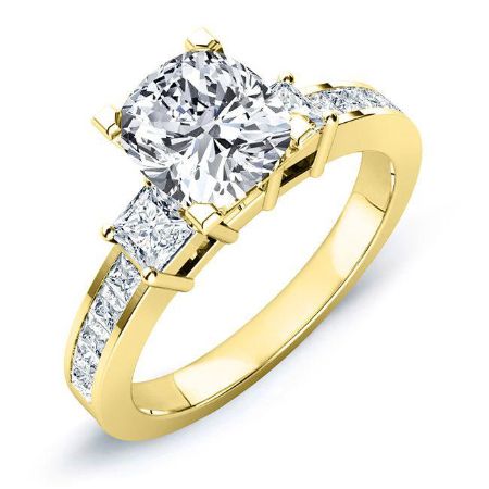 Yellowbell Cushion Moissanite Bridal Set yellowgold