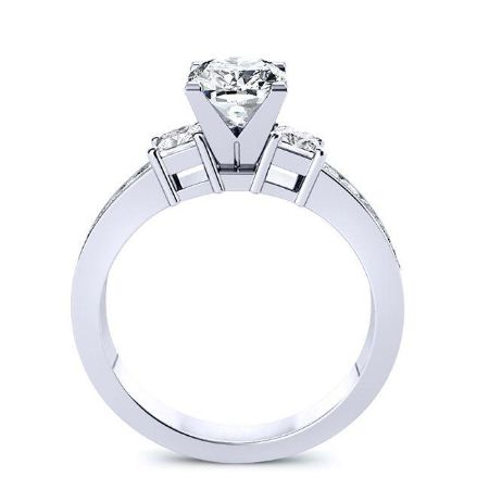 Yellowbell Cushion Moissanite Engagement Ring whitegold