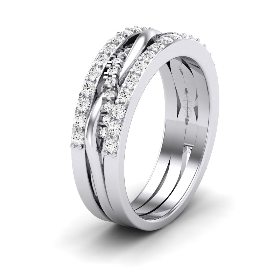 Yvette Round Cut Moissanite Eternity Band whitegold